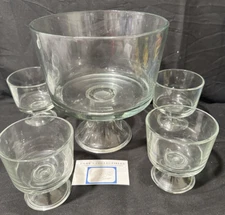 Glass Ice Cream Bowl Set 4 Small Glass Dessert Cups for Trifle Parfait Sundae
