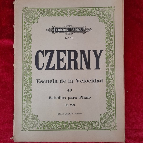 PR-2924. CZERNY. ESCUELA DE LA VELOCIDAD. 40 ESTUDIOS PARA PIANO. OP. 299.