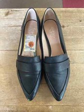 Womens Size 8.5 Franco Sarto SANSA Black Leather Loafers