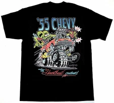 Chevy Ed Big Daddy Roth Rat Fink Shirt Black Short Sleeve Unisex S-5XL