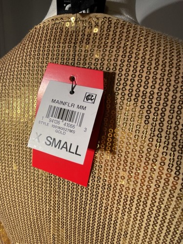 New NWT Womens GOLD Sequin Size XS Classic Sexy Romantic Formal Prom - Picture 7 of 9