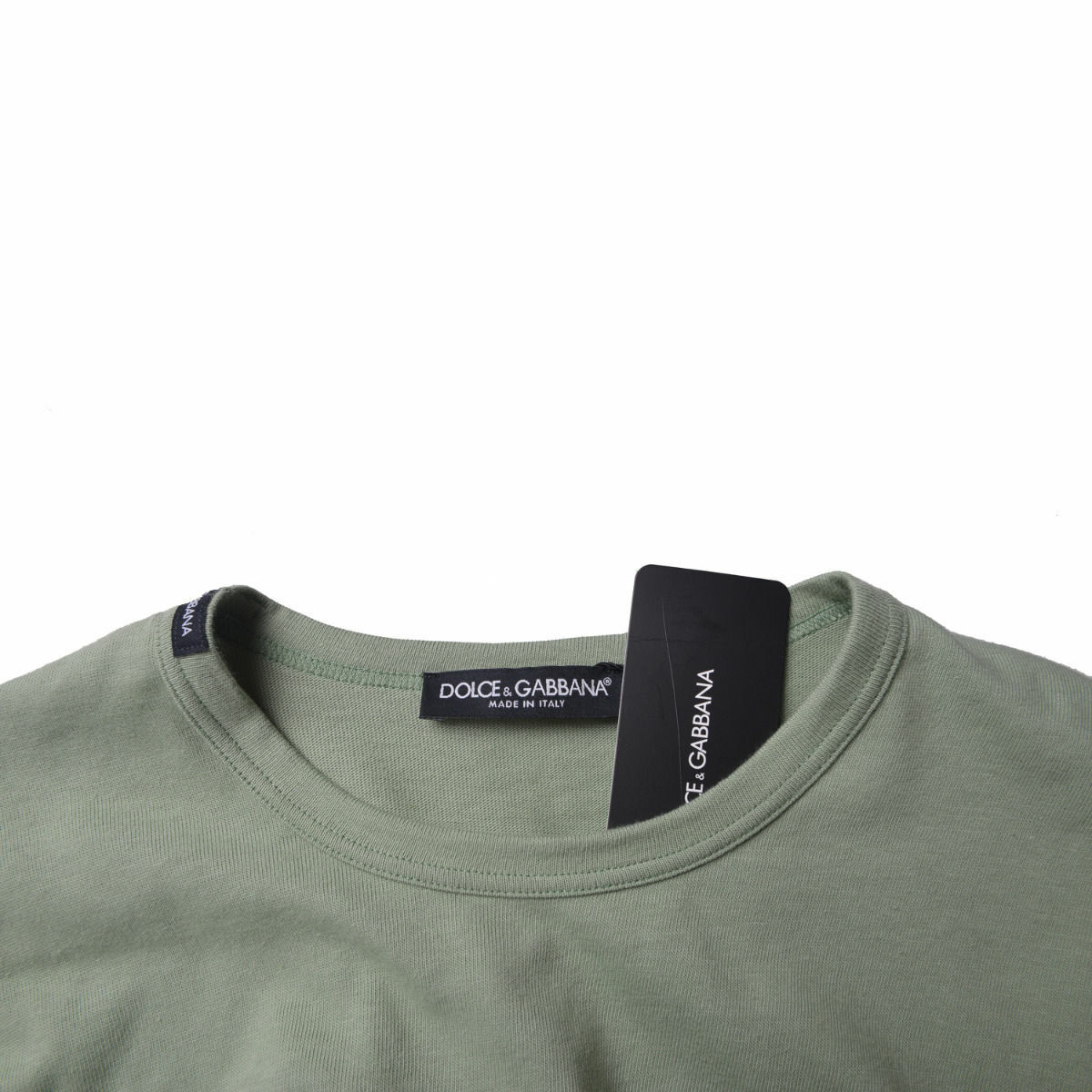 T-shirt Manches Longues Dolce & Gabbana Vert - 100% Coton, Taille US XXS/XS, Neuf Avec étiquette