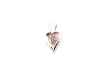 Sterling Silver 925 Pink Cubic Zirconia Heart Pendant P7