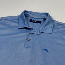 Tommy Bahama Men's Polo Shirt Short Sleeve Cotton Polyester Blue Large