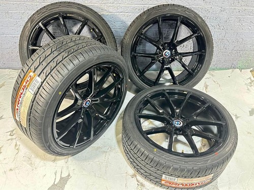 20" Gloss Black M550 Style Wheels 5x112 Rims Tires BMW 3 4 5 M3 M4 M5 ...