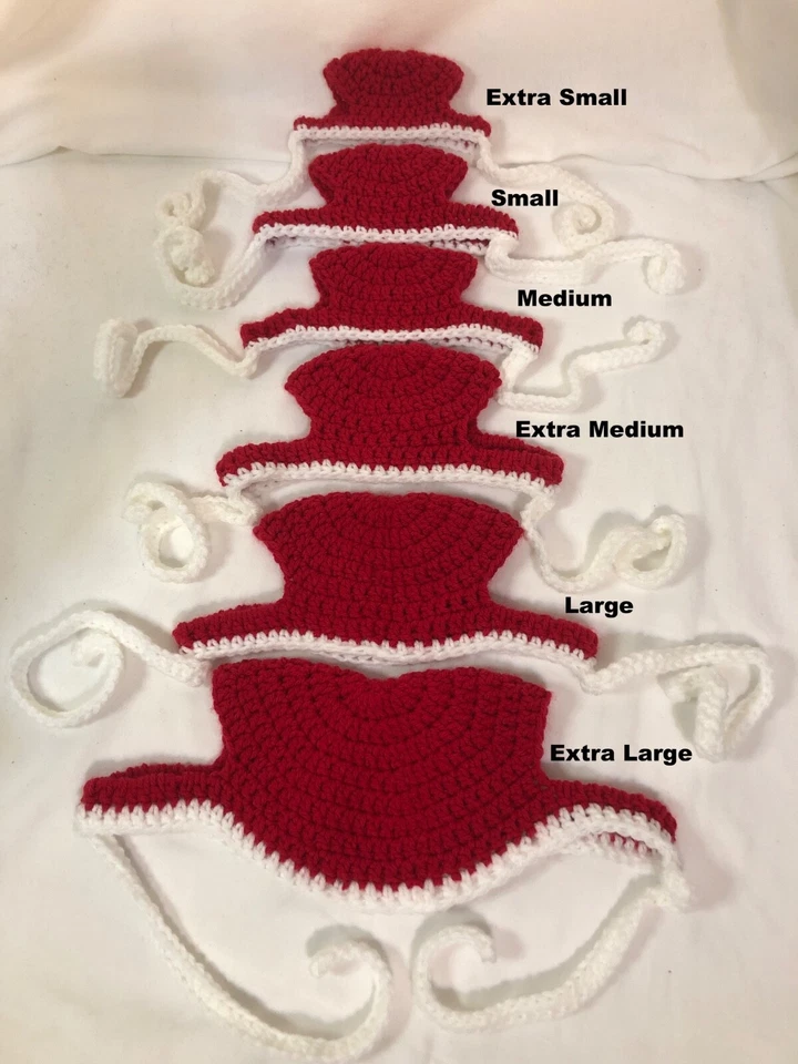 Sombrero para Perro PomPom Mascota Sombrero Tejido Ganchillo Todos los Tamaños Halloween Negro Foto 3 de 4