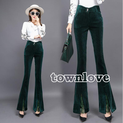 Elegant Womens Fashion Velvet Slim High 