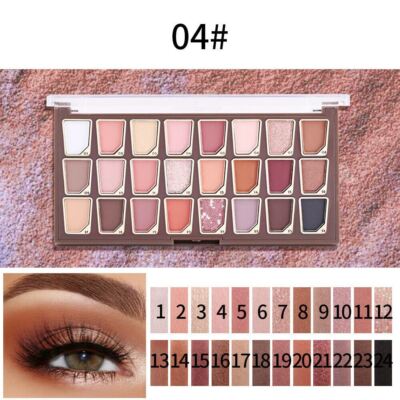 Miss Rose Professional 24 Farben Lidschatten Palette Schimmer Lidschatten Glitzer