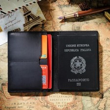 Unisex Genuine Leather Passport Holder ID Credit Cards Case Cover Travel Wallet