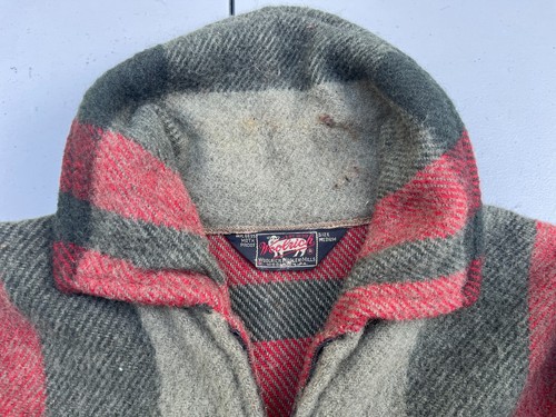 Vintage 1970s Woolrich Quarter Zip Plaid Wool Wilderness Shirt Men's Size M USED - Picture 2 of 13