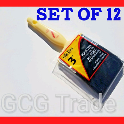 12 of 3 Inch Paint Brush Economy Polyester Linzer All Tips of Paints Size 3''