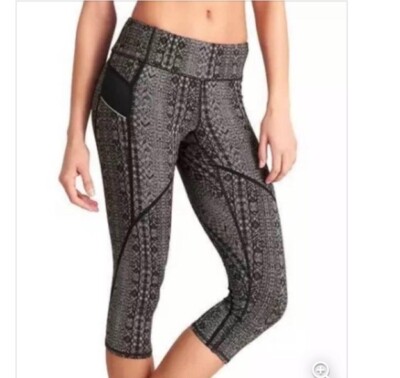 Athleta Legging Prisma Stride Capri Black Granite Grey Style
