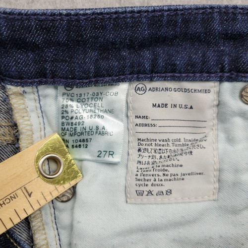 Pantalones de mezclilla Adriano Goldschmied Ballad para mujer 27 ajustados tiro bajo bordado - Imagen 5 de 12