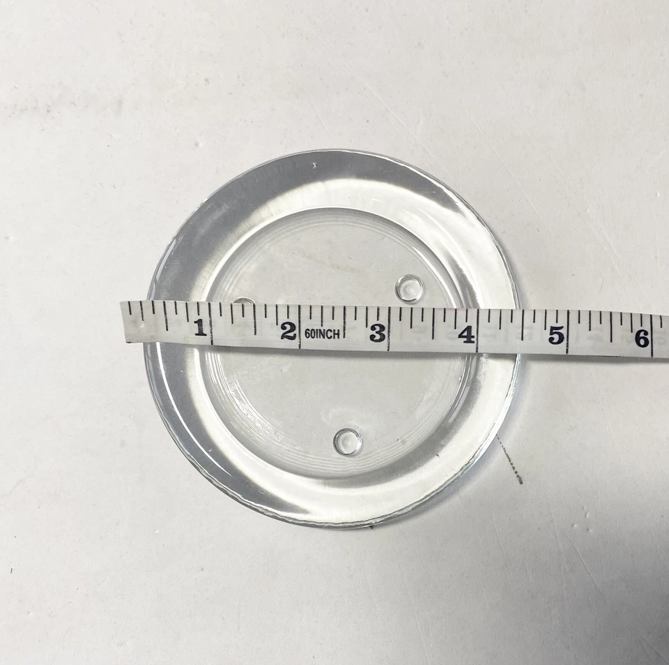 Pequeño soporte plano redondo de vidrio con base de vela plato bandeja 11 cm 8 cm Foto 2 de 2