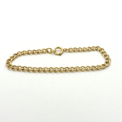 10k Gold Cuban Curb Link Grow With Me Bracelet Up to 7in For Charms Vintage