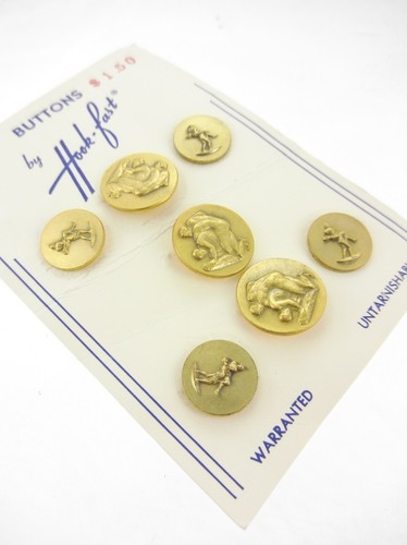 Set Vintage Gay Nude Man Greek Roman Wrestling Buttons Naked Men Hook-Fast Metal - Picture 3 of 4