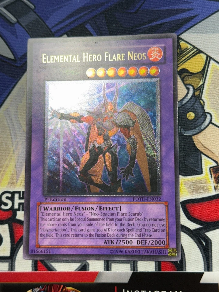Yugioh Elemental Hero Flare Neos POTD-EN032 1st Edition Ultimate Rare Played - Image 2 of 4