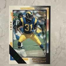 1992 Wild Card 10 Stripe Steve Israel #389 Rookie RC - Los Angeles Rams Insert. rookie card picture