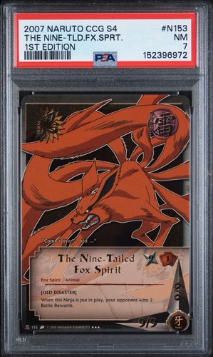 2007 NARUTO CCG S4 NINE-TAILED FOX SPIRIT 1ST ED #N153 PSA 7