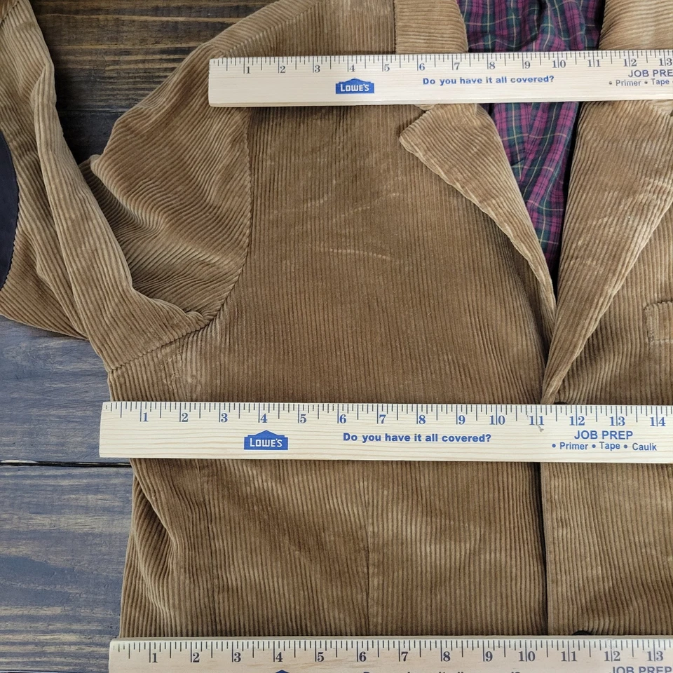 L.L Bean Men's Sport Coat Blazer Three Button Brown Corduroy Cotton Size 44 TALL - Image 2 of 4