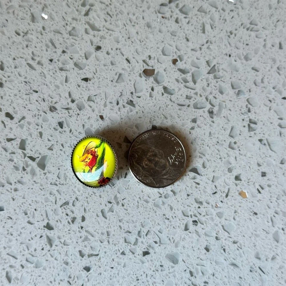 Arte de caña redonda vintage de vaquera pinup botón rodeo retro occidental coleccionable Foto 4 de 4