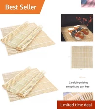 4 Pack Bamboo Sushi Rolling Mat, Sushi Roll Maker 9.5" x 9.6"