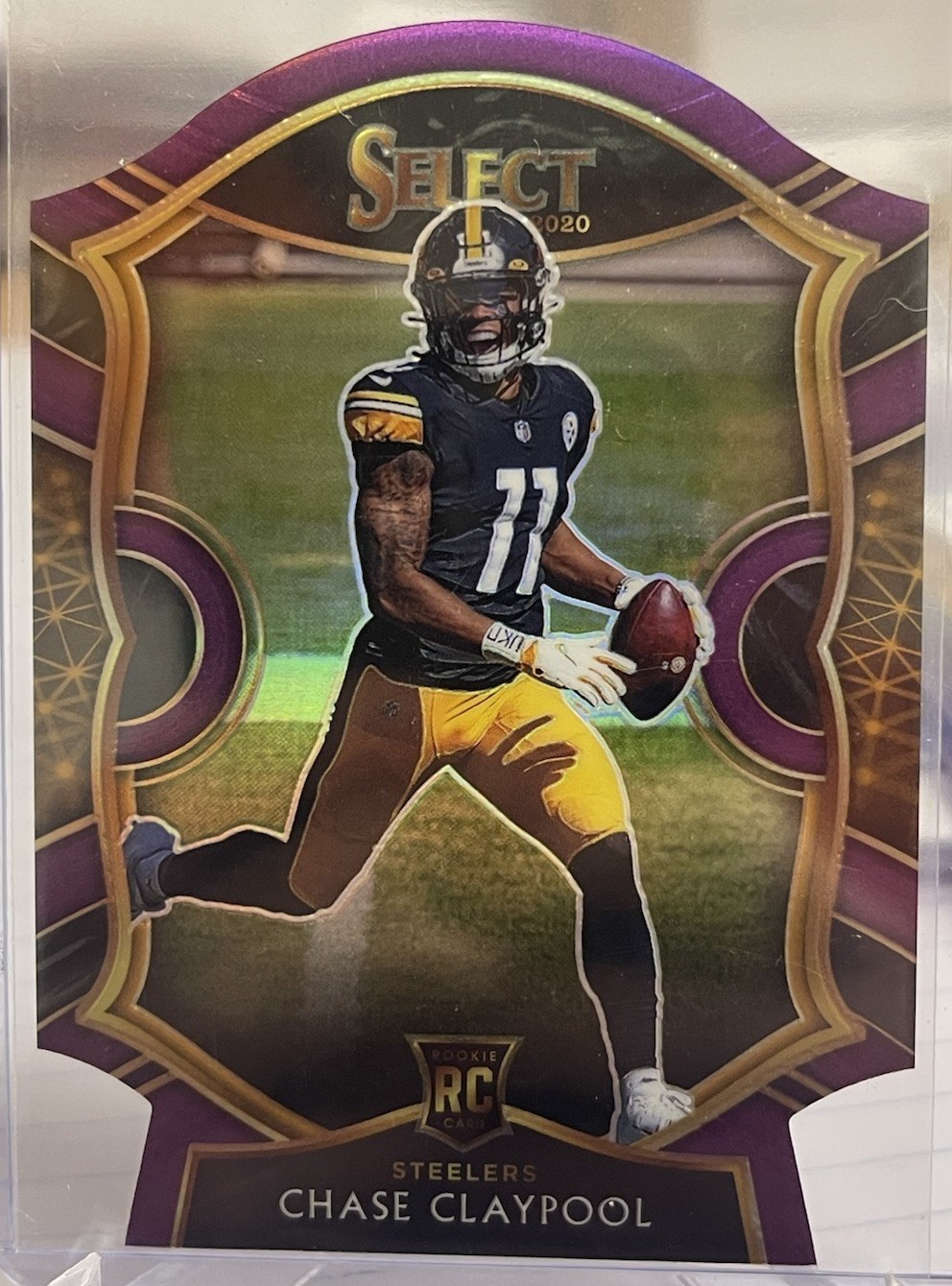 2020 Panini Select #70 Chase Claypool Purple Die-Cut Prizm RC Steelers Rookie