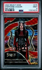 Stephanie Vaquer 2024 Panini Select WWE #215 Ringside Red Wave 51/99 PSA 9 Mint