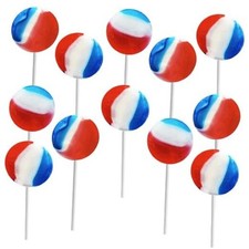 25-Count Patriotic Striped Cherry Lollipop Suckers, USA 30 Count (Pack of 1)