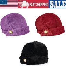 Women Russian Fluffy Faux Fur Headband Hat Thick Ear Winter Warm Snow Ski Cap