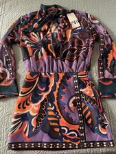 ZARA Mini Dress Abstract/Psychedelic Pretty Size S New With Tags