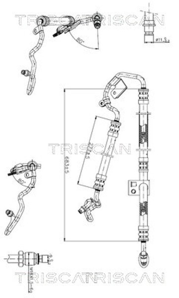 Triscan Hydraulikschlauch Lenkung 8516 23009 FüR Mercedes Klasse W211 Model S211-image