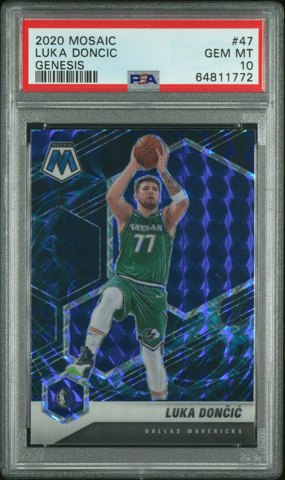 Luka Doncic 2020 Panini Mosaic #47 Genesis PSA 10