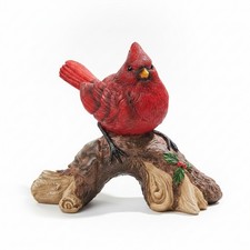 Textured Painted Cardinal Figurine Red Cardinal Figurine