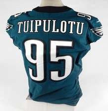 2020 Philadelphia Eagles Marlon Tuipulotu #95 Game Used Green Jersey 48 DP71276
