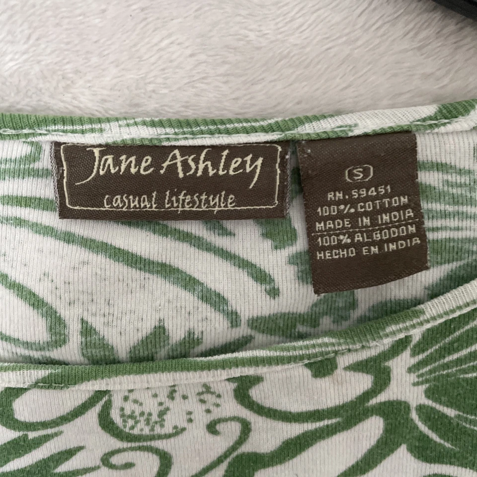 Blusa Top Mujer Jane Ashley Multicolor Pequeña Geométrica Cuello Redondo Manga Larga Foto 2 de 4