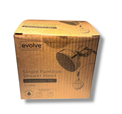 Evolve Single Function Chrome Shower Head 1.5 GPM + Shower Start TS - New In Box