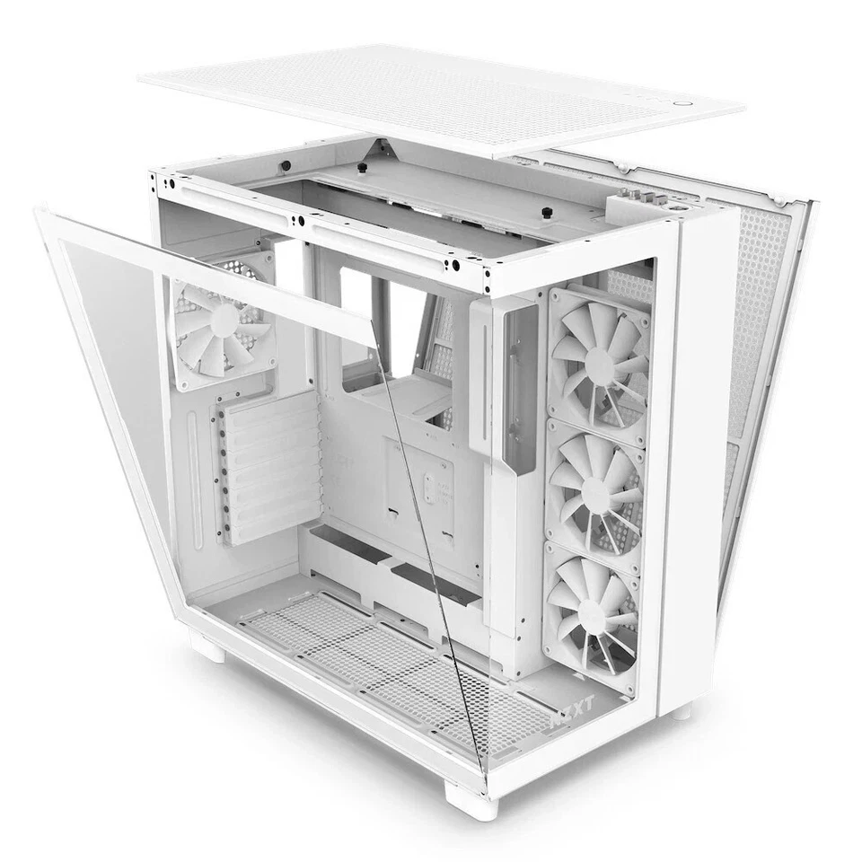 NZXT H9 Flow White Midi Tower ATX Gaming Gehäuse weiß mit Glasfenster - Bild 2 von 4