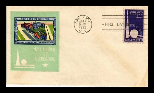 US COVER NEW YORK WORLDS FAIR FDC SCOTT 853 TELEPHONE AND TELEGRAPH BUILDING