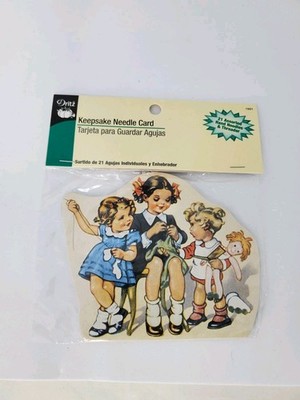 NEEDLE KIT REPRODUCTION VINTAGE GIRLS PRYM-DRITZ NEEDLES & THREADER FROM 2000
