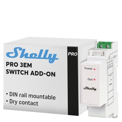Shelly Pro 3EM Switch Add On Zusatzmodul Schützsteuerung Smart Home PV System