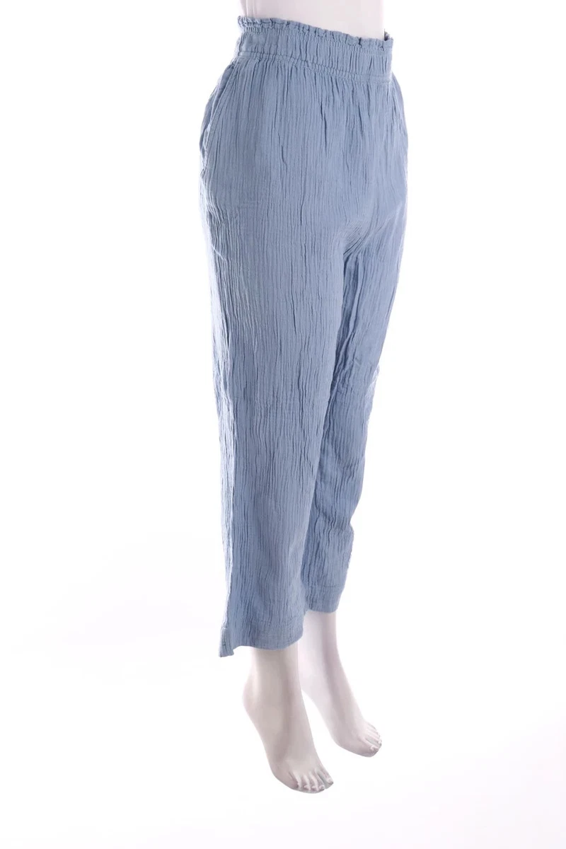 H&M Pantalón Jogger Muselina L Azul