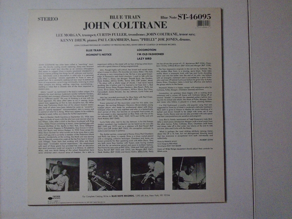 JOHN COLTRANE vinyl record Blue Train audiophile pressing Blue Note ST-46095exex - Image 3 of 4