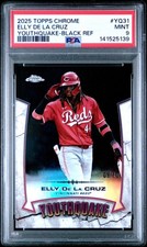 Elly De La Cruz 2025 Topps Chrome Youthquake Black Refractor /10 #YQ-31 Reds
