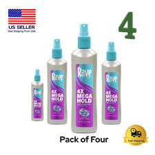 Rave 4X Mega Hold Non-Aerosol Hair Spray, All-Weather Protection with Vitamin