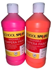 SCHOOL SMART WASHABLE TEMPERA Fluorescent Paint Washable 16 oz EA Lot Of 2
