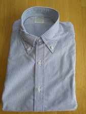 NWOT Brooks Brothers Blue University Stripe Button Down 15.5-31 Milano MSRP 140