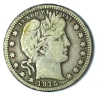 1915 D 25c Barber Silver Quarter Dollar Twenty Five Cents Denver