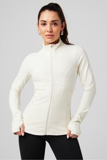 Fabletics Cold Weather Full-Zip Jacket NWT Size L Bone