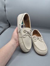 Universal Thread Midge Boat Shoe Flats Memory Foam Off-White Sz8 E1